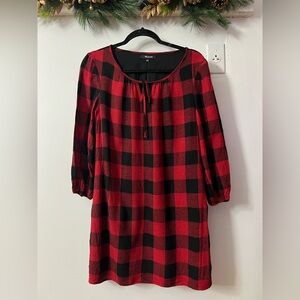 Madewell Red and Black Buffalo plaid shift Dress
